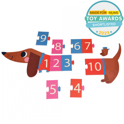 Number floor puzzle (16 pieces) - Sausage Dog | Rex