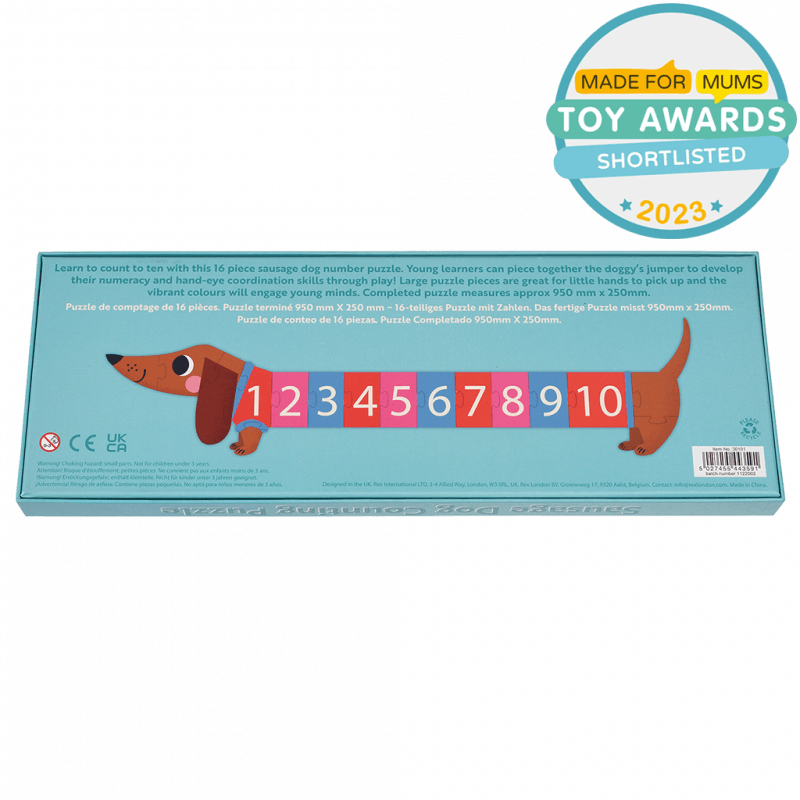 Number floor puzzle (16 pieces) - Sausage Dog | Rex
