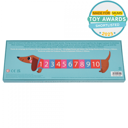 Number floor puzzle (16 pieces) - Sausage Dog | Rex