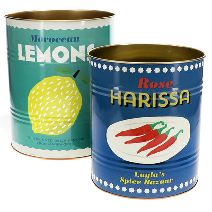 XL storage tins - set of 2 - lemons and harissa | Rex