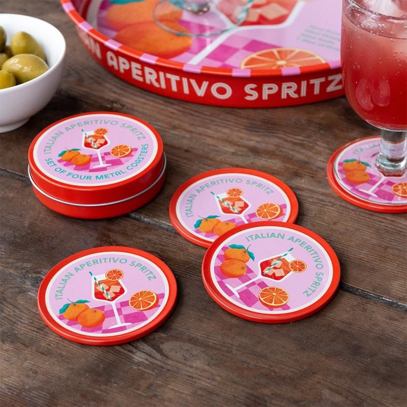 Metal coasters (set of 4) - Aperitivo Spritz | Rex
