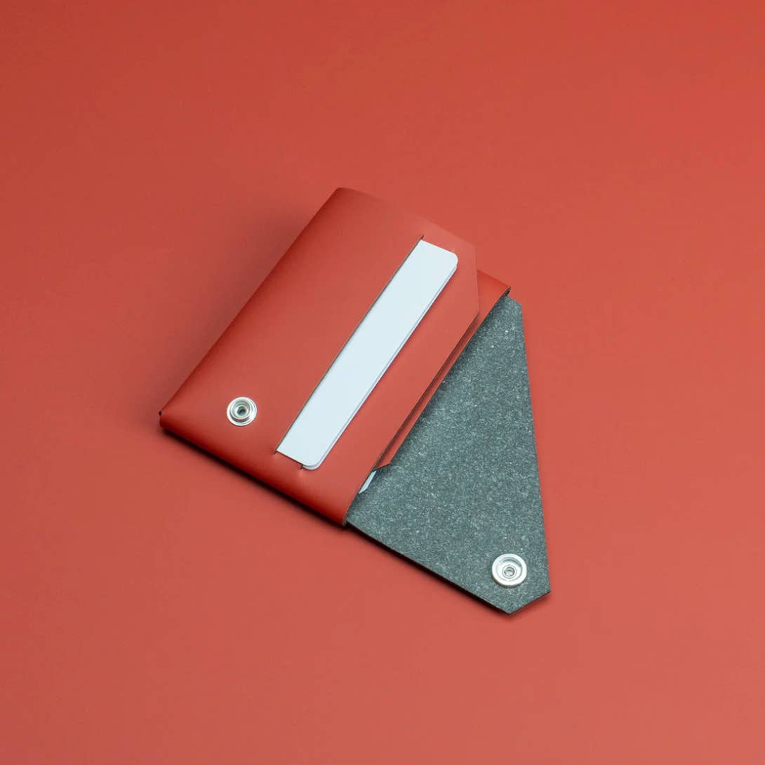 Wallet - Red - Recycled Leather | LEMUR