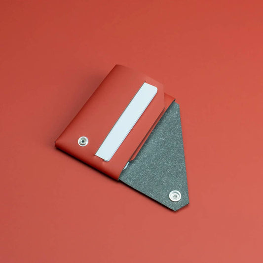 Wallet - Red - Recycled Leather | LEMUR