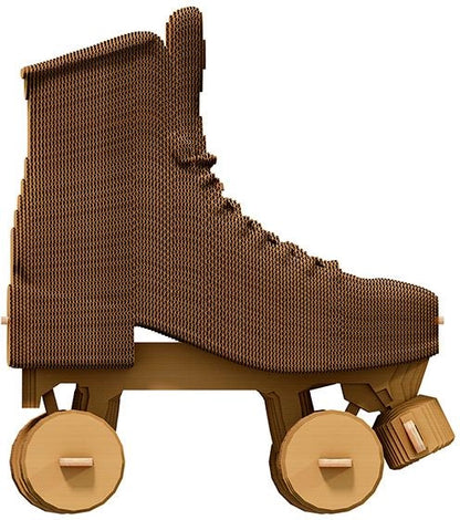 3D Cardboard Sculpture Puzzle - Rollerskates | Cartonic - de inKijk