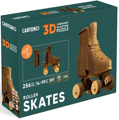 3D Cardboard Sculpture Puzzle - Rollerskates | Cartonic - de inKijk