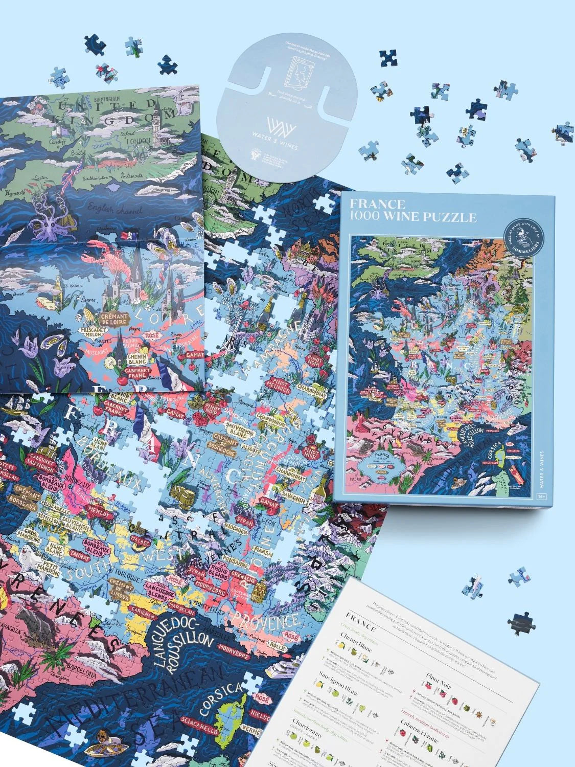 France Wine Puzzle - 1000 pieces | Water and Wines