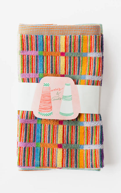 Velour guest towel duo - edition 41 criss cross | Foekje Fleur - de inKijk