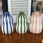 Bold stripe - large gourd vase - blue/dark green/terracotta | Casa Cubista - de inKijk