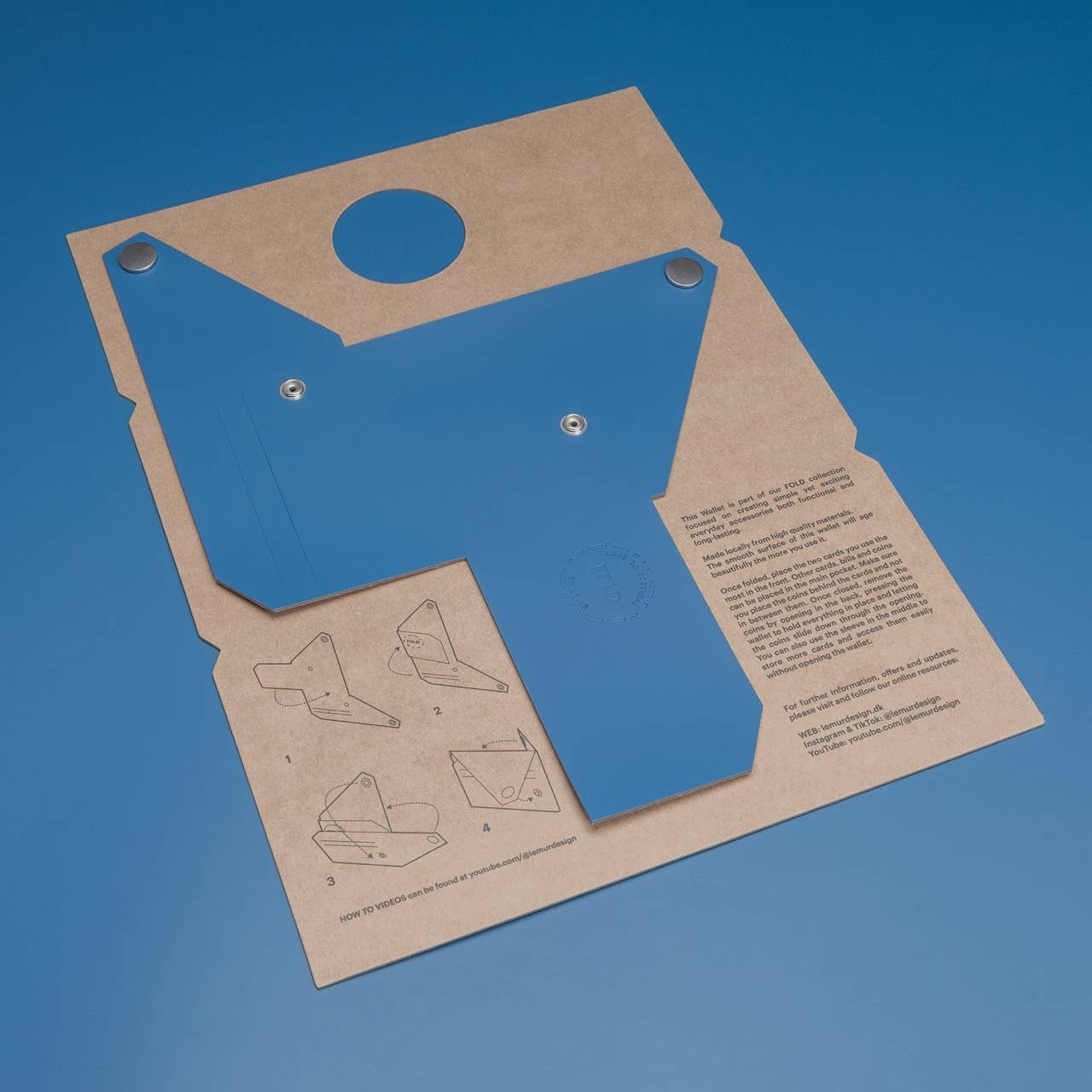 Wallet - Blue - Recycled Leather | LEMUR