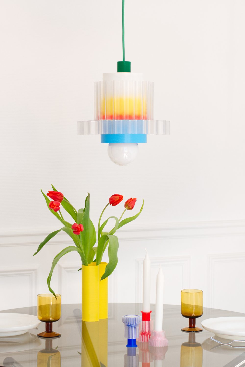 Hanglamp Gigi XL - groene kabel | Warren&Laetitia