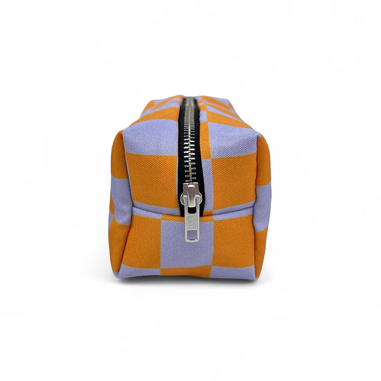Blok etui - Orange/lila checked | De Lange Tafel