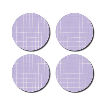 Onderzetters - lila checked | De Lange Tafel - de inKijk
