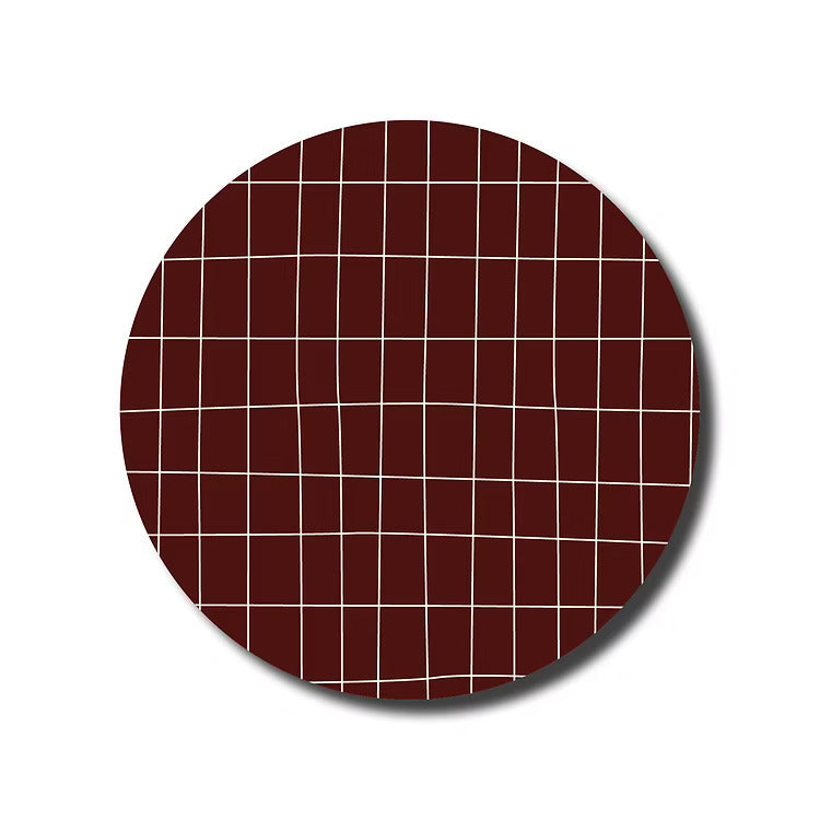 Onderzetters - aubergine checked | De Lange Tafel - de inKijk