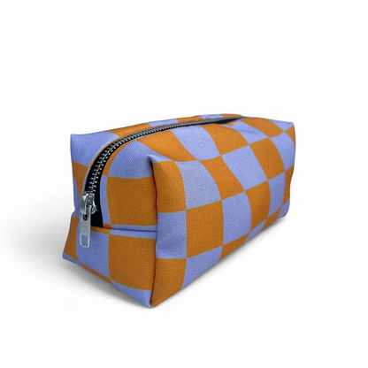 Blok etui - Orange/lila checked | De Lange Tafel