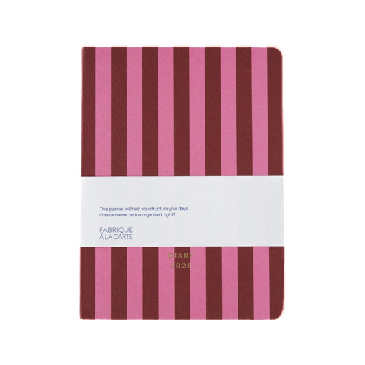 Fabrique Diary 2026 - Stripes Pink Red | A-Journal