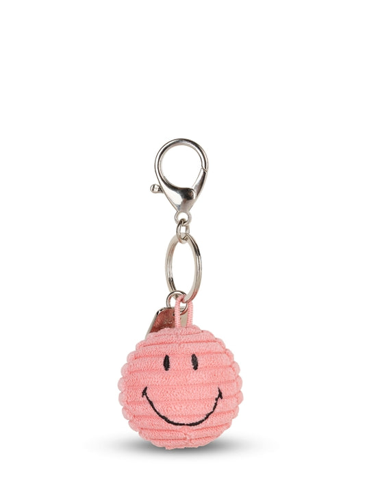 Smiley Sleutelhanger - eco corduroy - 4,5 cm - bubblegum pink | Nijntje Lifestyle