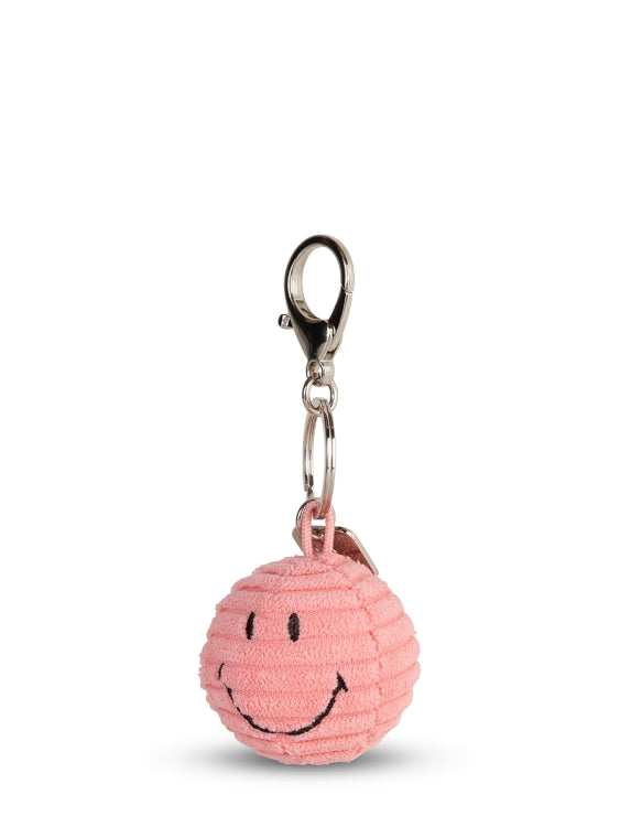 Smiley Sleutelhanger - eco corduroy - 4,5 cm - bubblegum pink | Nijntje Lifestyle