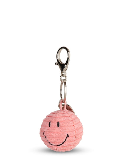 Smiley Sleutelhanger - eco corduroy - 4,5 cm - bubblegum pink | Nijntje Lifestyle