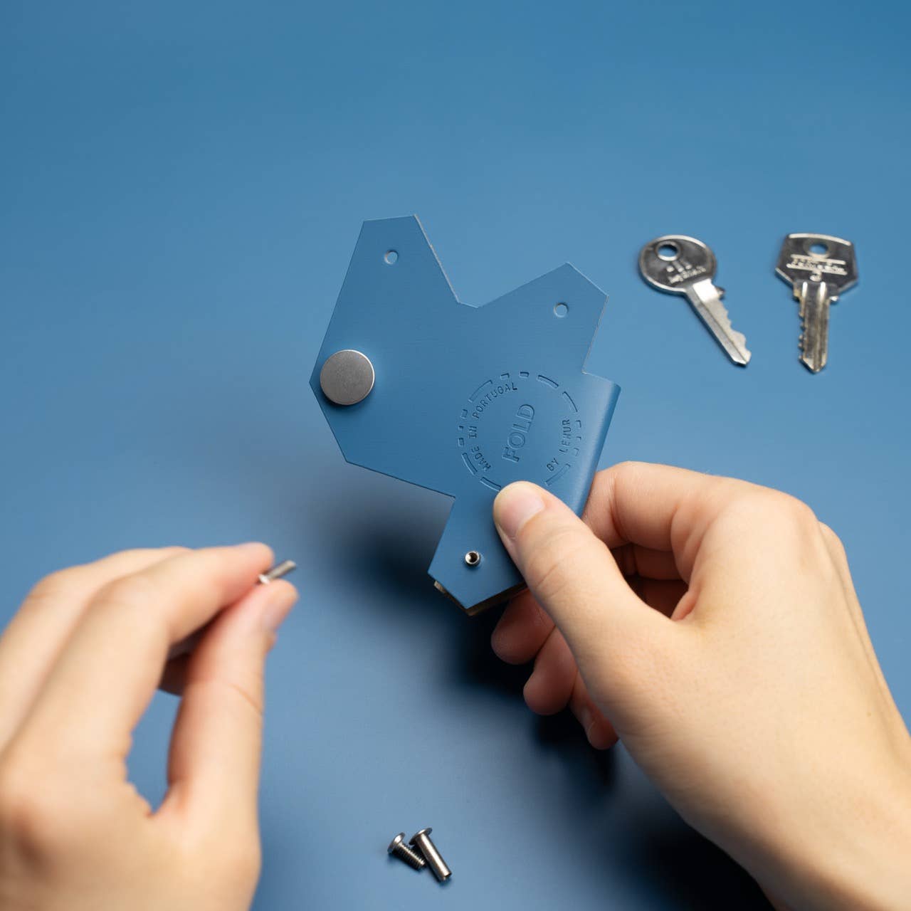 Keyfolder - Deep Sea Blue - Recyled Leather | LEMUR