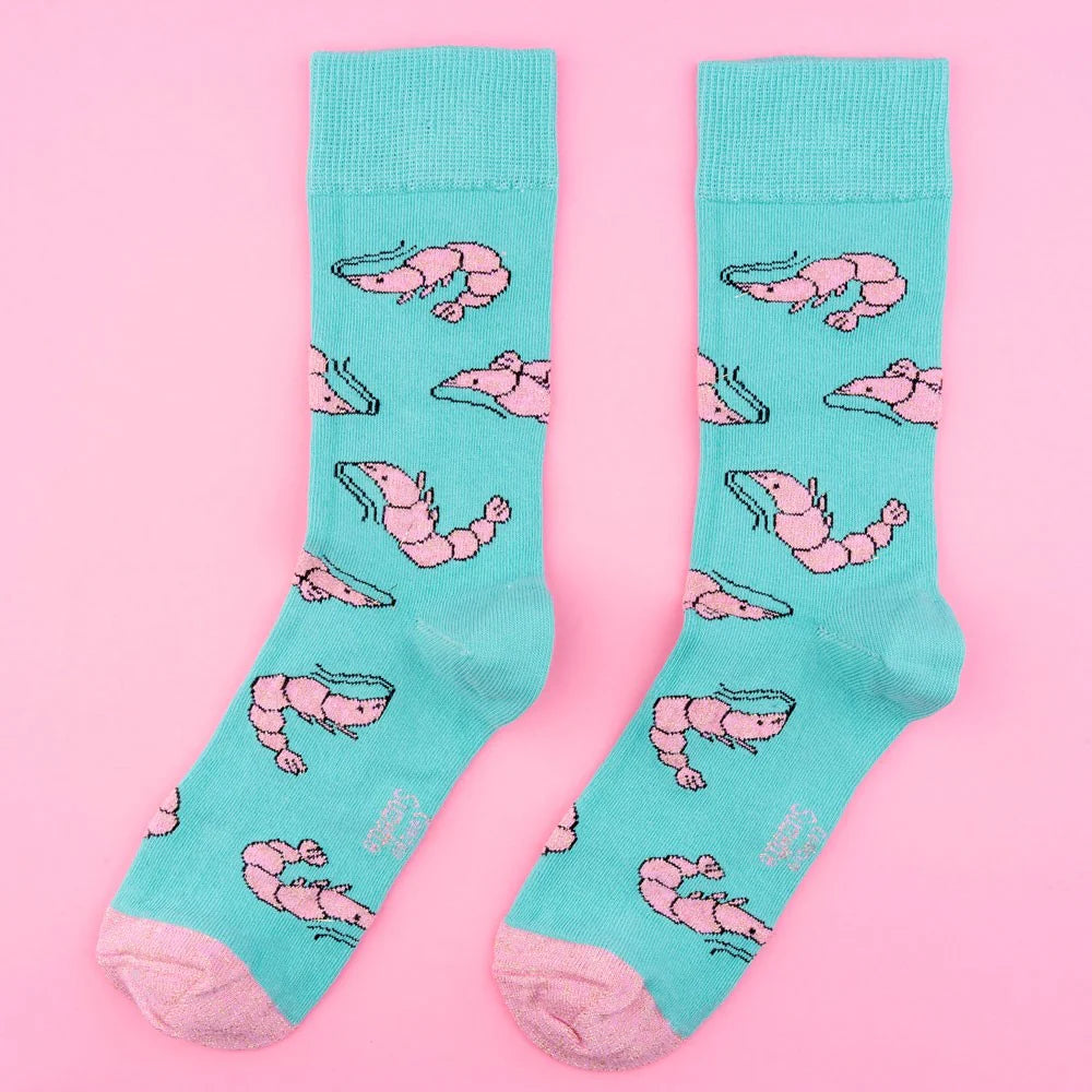 Pink Shrimp Patterned socks | Coucou Suzette