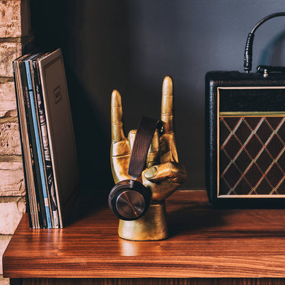 Rock On Headphone Stand - Gold | Suck UK