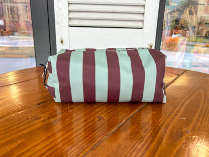 Blok etui - aubergine/green striped | De Lange Tafel - de inKijk