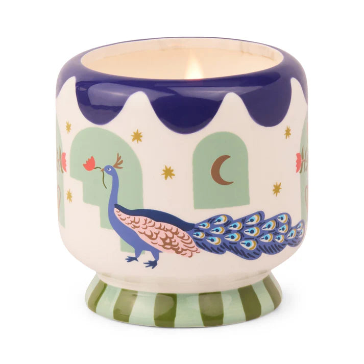 Ceramic candle peacock 8 oz - misted lime | Paddywax - de inKijk