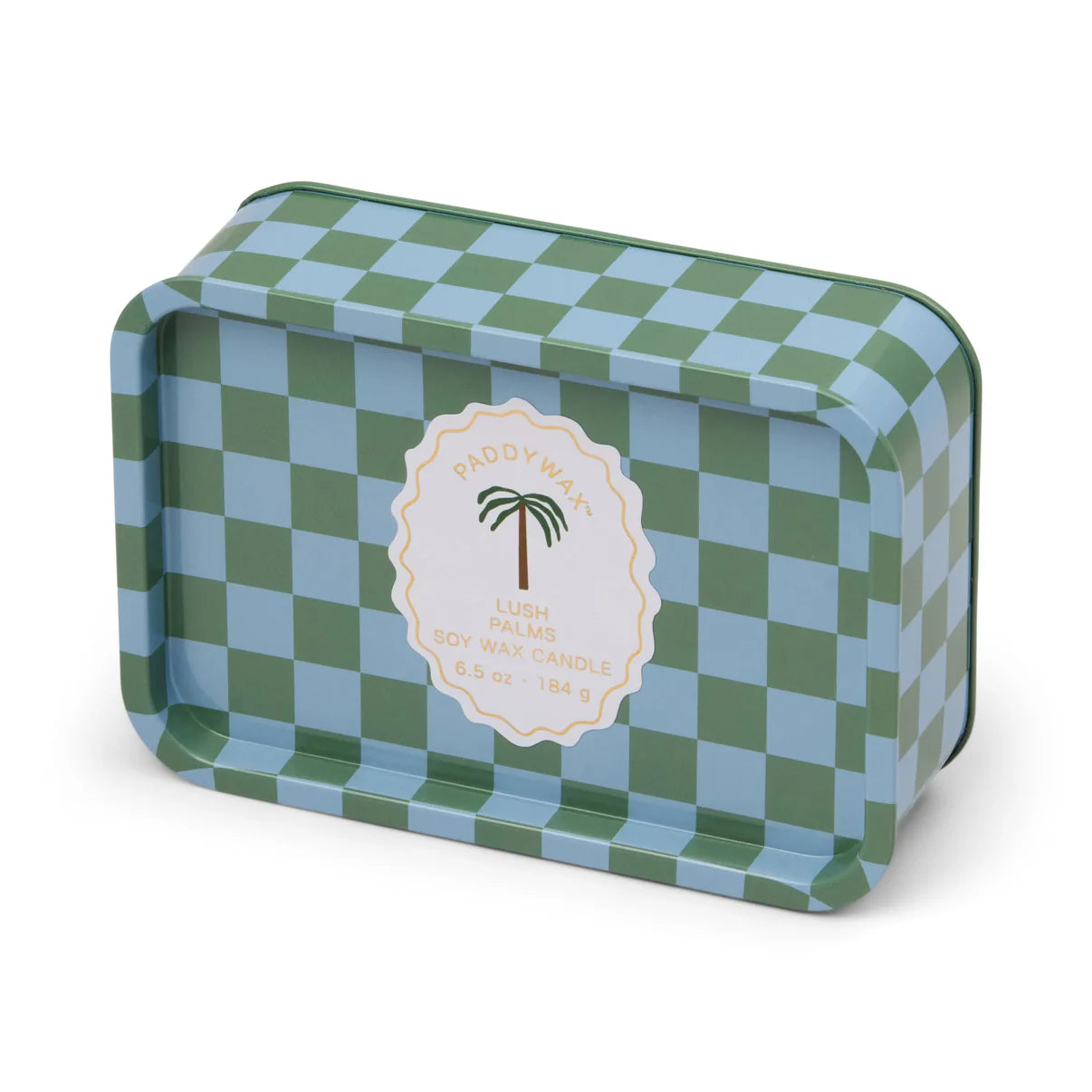 A Dopo palm printed tin candle - lush palms | Paddywax