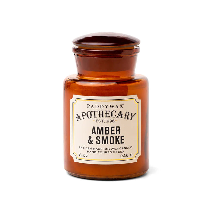 Apothecary candle 8 oz - amber & smoke | Paddywax - de inKijk