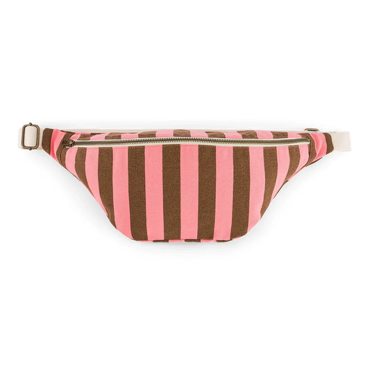Bum bag - Funky Pink / Olive Stripes | Rose in April