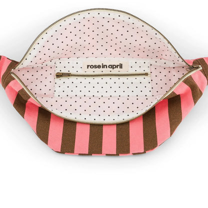 Bum bag - Funky Pink / Olive Stripes | Rose in April