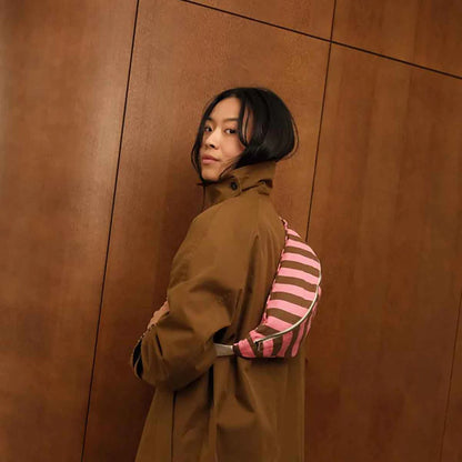 Bum bag - Funky Pink / Olive Stripes | Rose in April