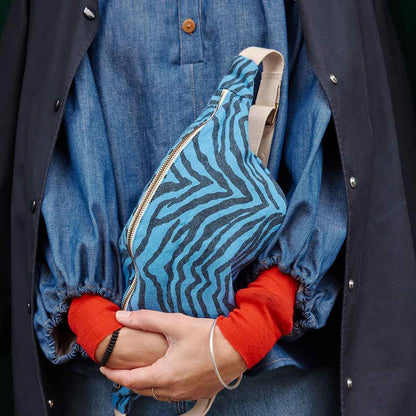 Bum bag - Zebra Blue Greek | Rose in April