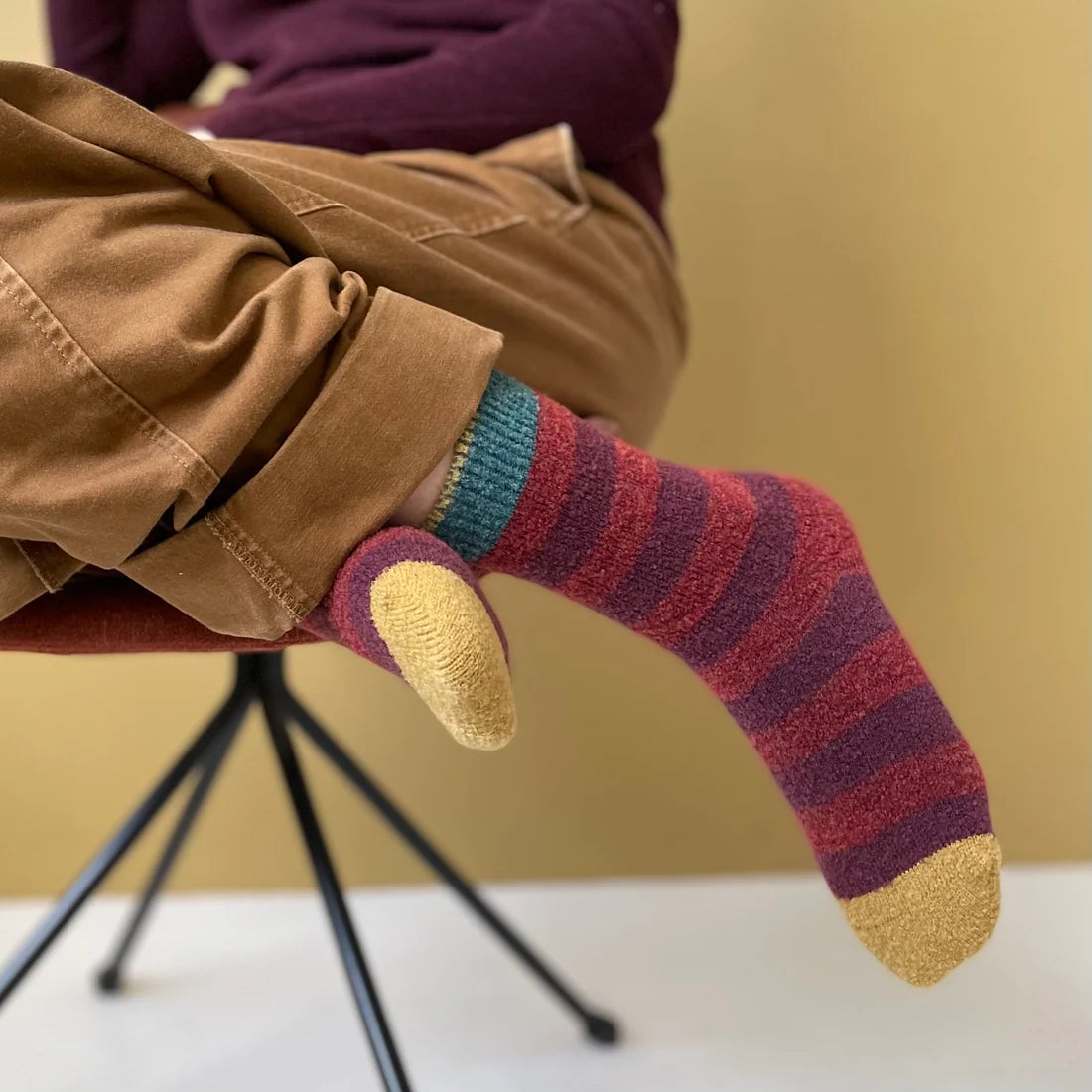 Sokken - Mousse Rust Striped | Bonne Maison