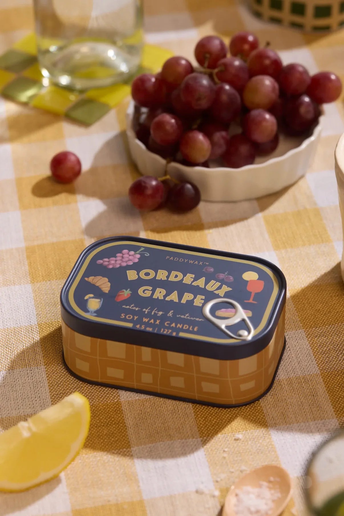 Bistro printed tin candle - 4.5 oz. - bordeaux grape | Paddywax