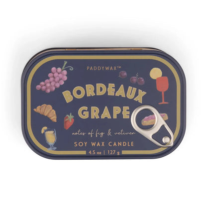 Bistro printed tin candle - 4.5 oz. - bordeaux grape | Paddywax