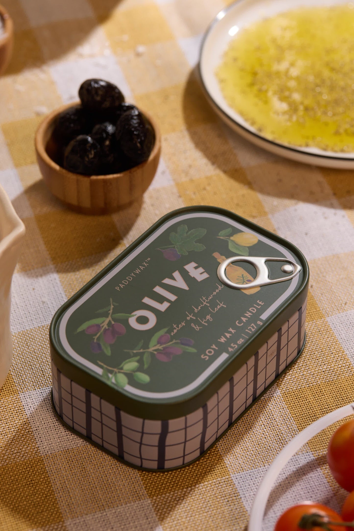 Bistro printed tin candle - 4.5 oz. - olive | Paddywax