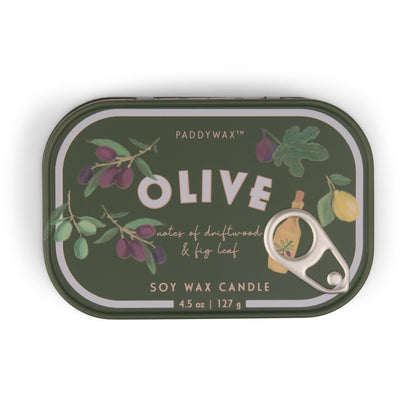 Bistro printed tin candle - 4.5 oz. - olive | Paddywax
