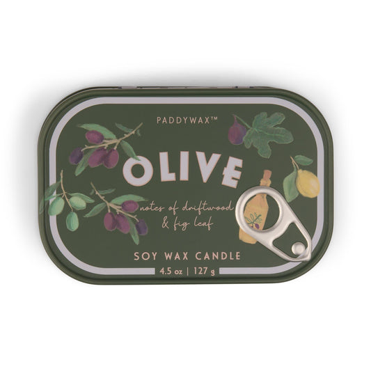 Bistro printed tin candle - 4.5 oz. - olive | Paddywax