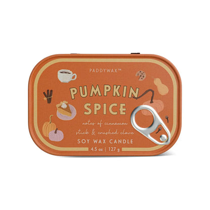 Bistro printed tin candle - 4.5 oz. - pumpkin spice | Paddywax
