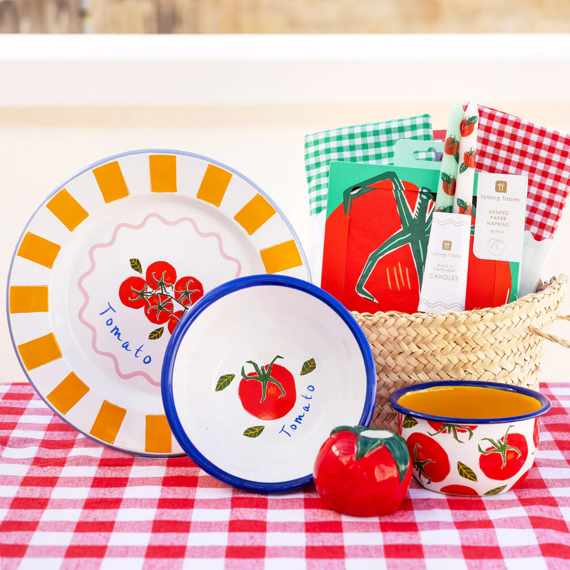 Tomato enamel plate | Talking Tables
