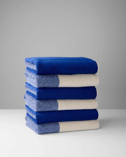 Badhanddoeken set - Lex Pott collectie - cobalt/blue ecru | SUITE702