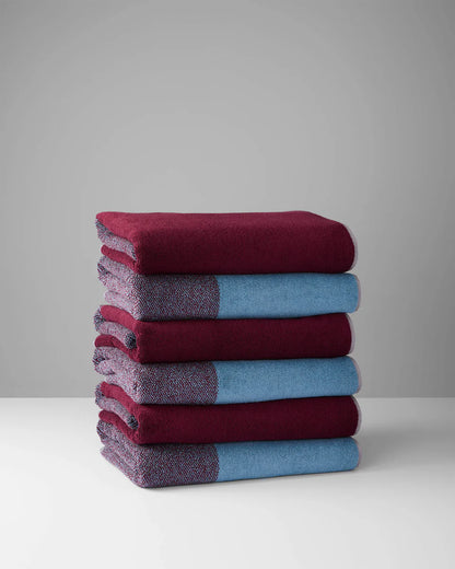 Badhanddoeken set - Lex Pott collectie - sky blue/bordeaux | SUITE702