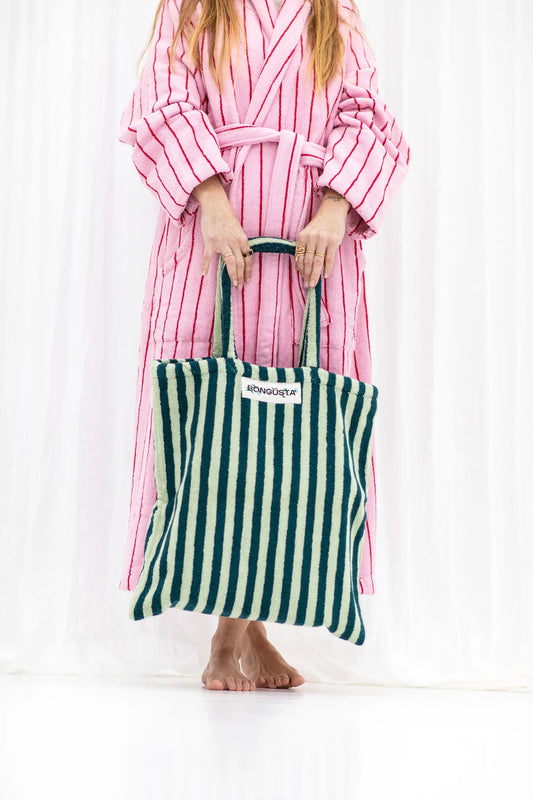 Naram tote bag - sea foam & deep teal | Bongusta