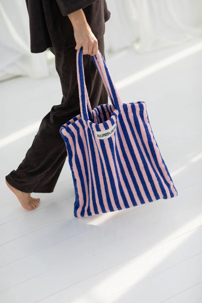 Naram tote bag - dazzling blue & rose | Bongusta