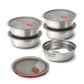 Steel Food Bowl - Small - Grey/Red | Black+blum