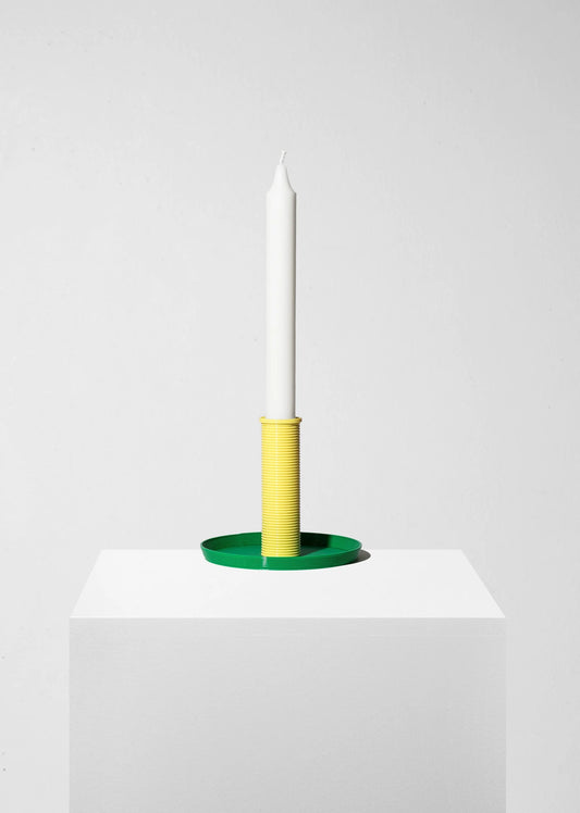 Kandelaar Oscar - gemiddeld - pastel geel/groen | Warren & Laetitia