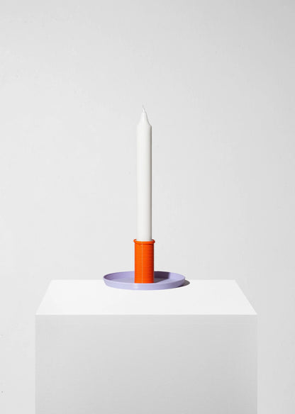 Kandelaar Oscar - klein - oranje/lilac | Warren & Laetitia