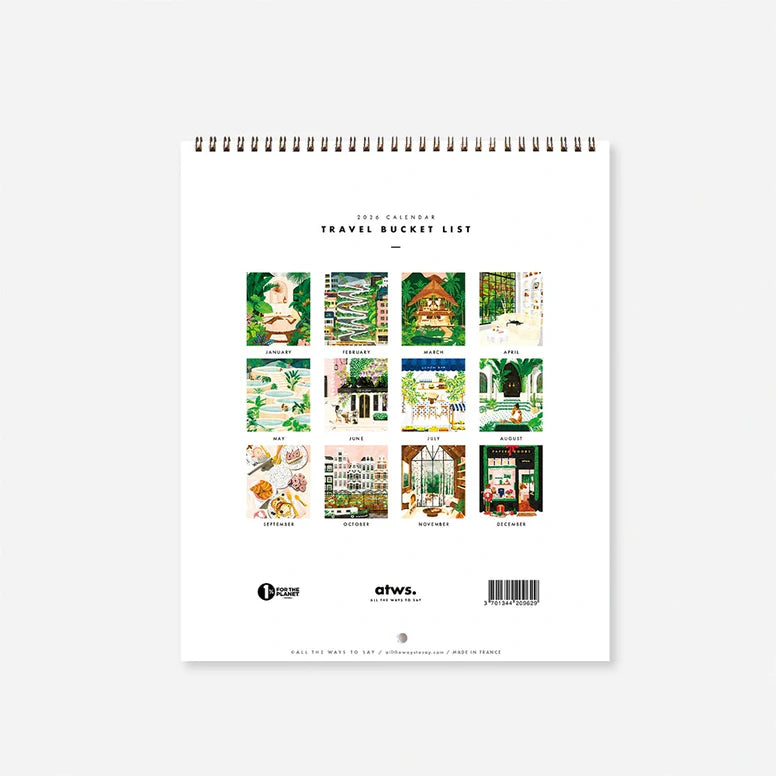 2026 Calendar - Travel Bucket List | All the ways to say