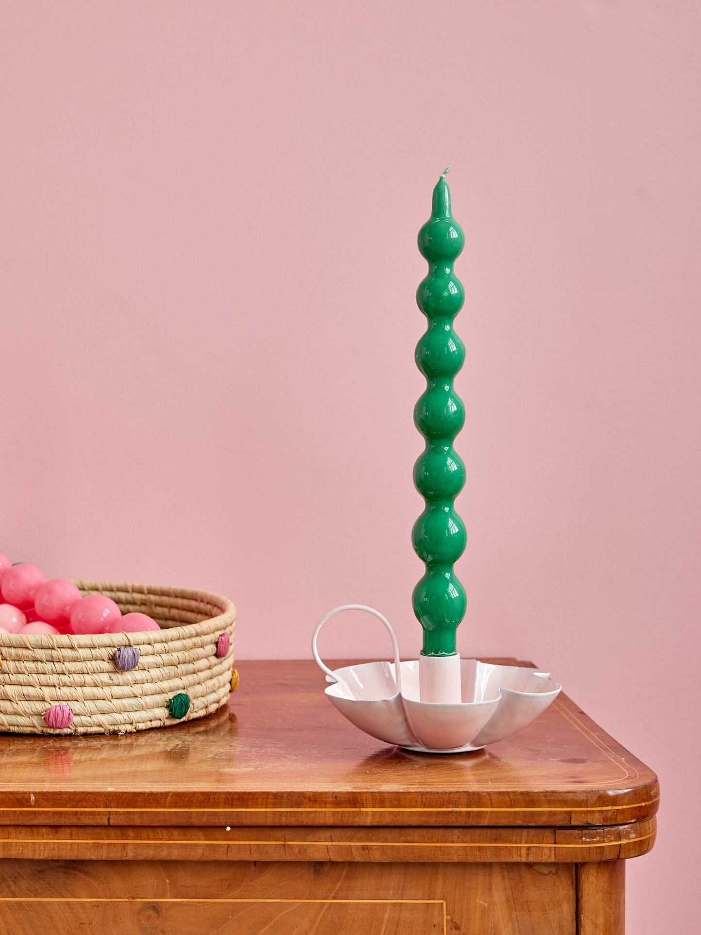 Curved candles - Green - Set van twee | RICE